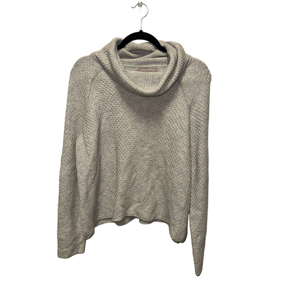 Banana Republic Funnel Neck Sweater Light Gray Merino Wool Alpaca Blend Medium - Picture 1 of 6
